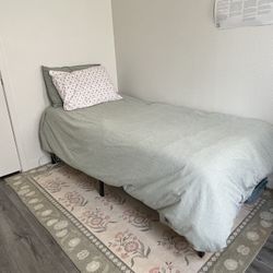 Twin Bed Frame with Mattress 