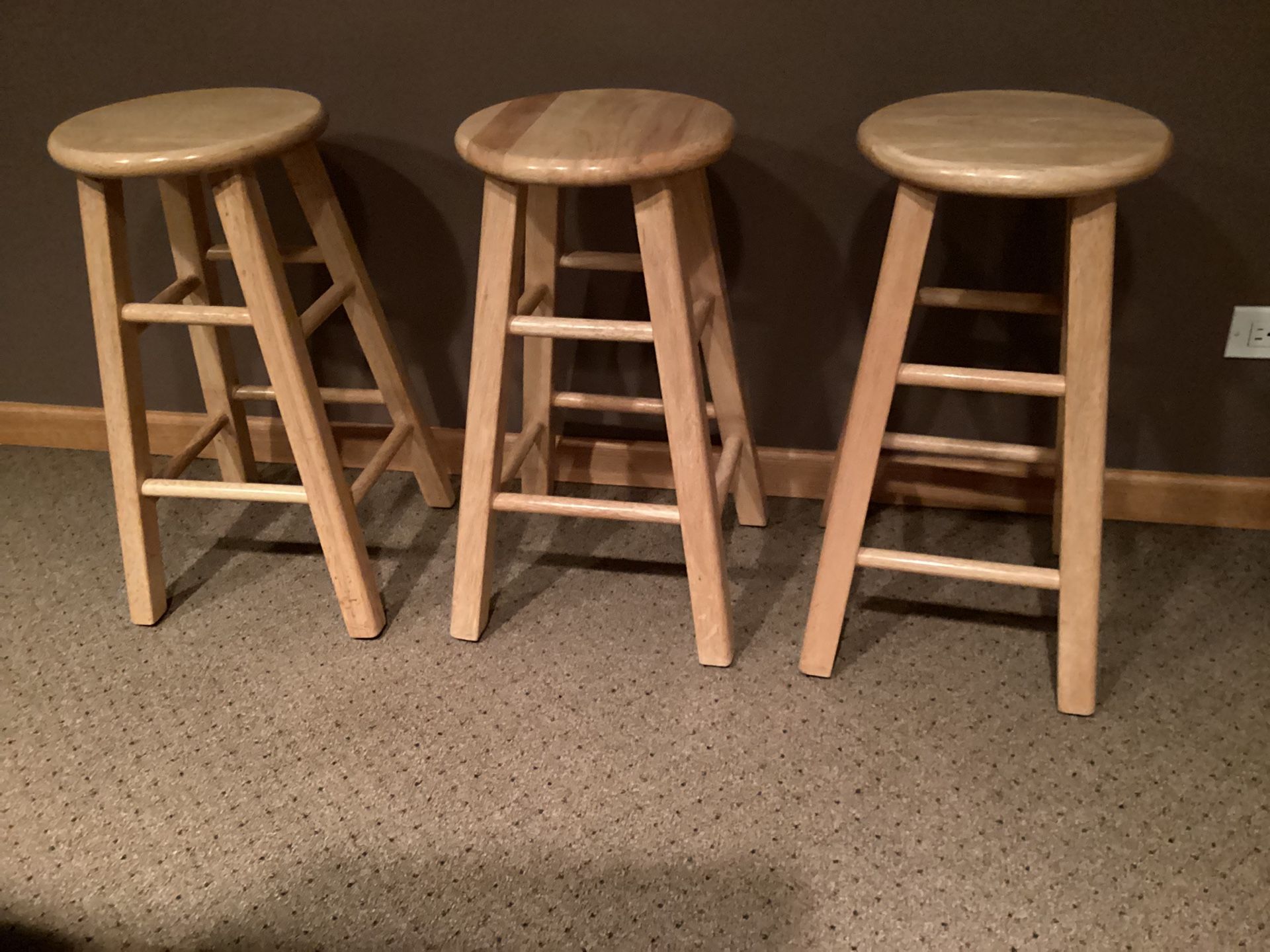 3 Oak Stools