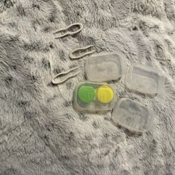 contact lens case set used for storing, cleaning, and protecting contact lenses