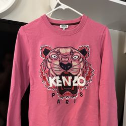 KENZO Tiger Pink Crewneck Sweater Sz Medium Womens