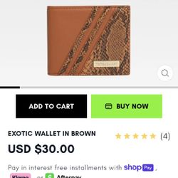 New Totencarry Brown Snake skin Wallet