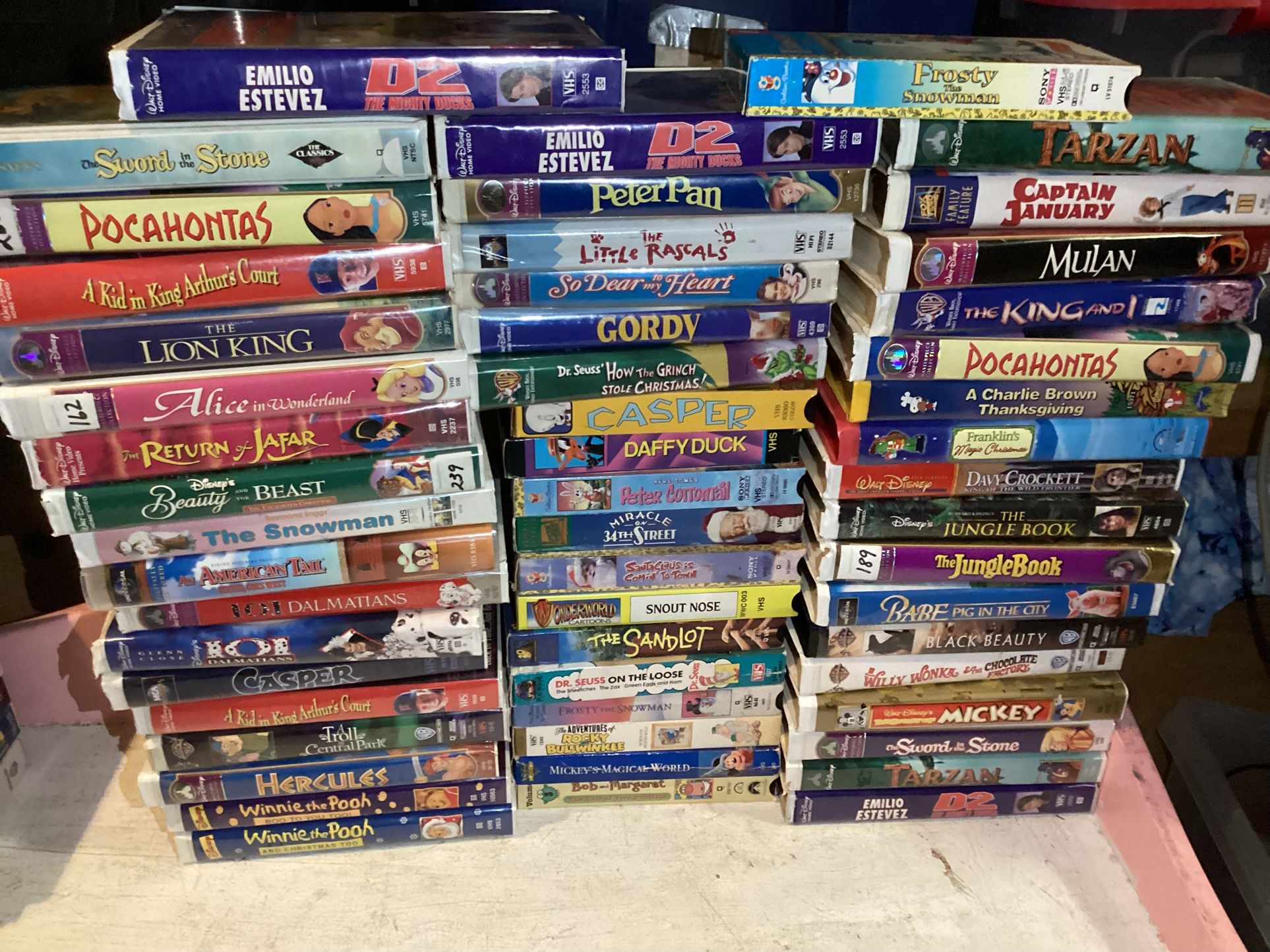 54 VHS Tapes lot with genres Family/disney/childrens movies