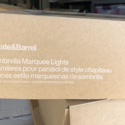 Crate & Barrel Umbrella Marquee lights