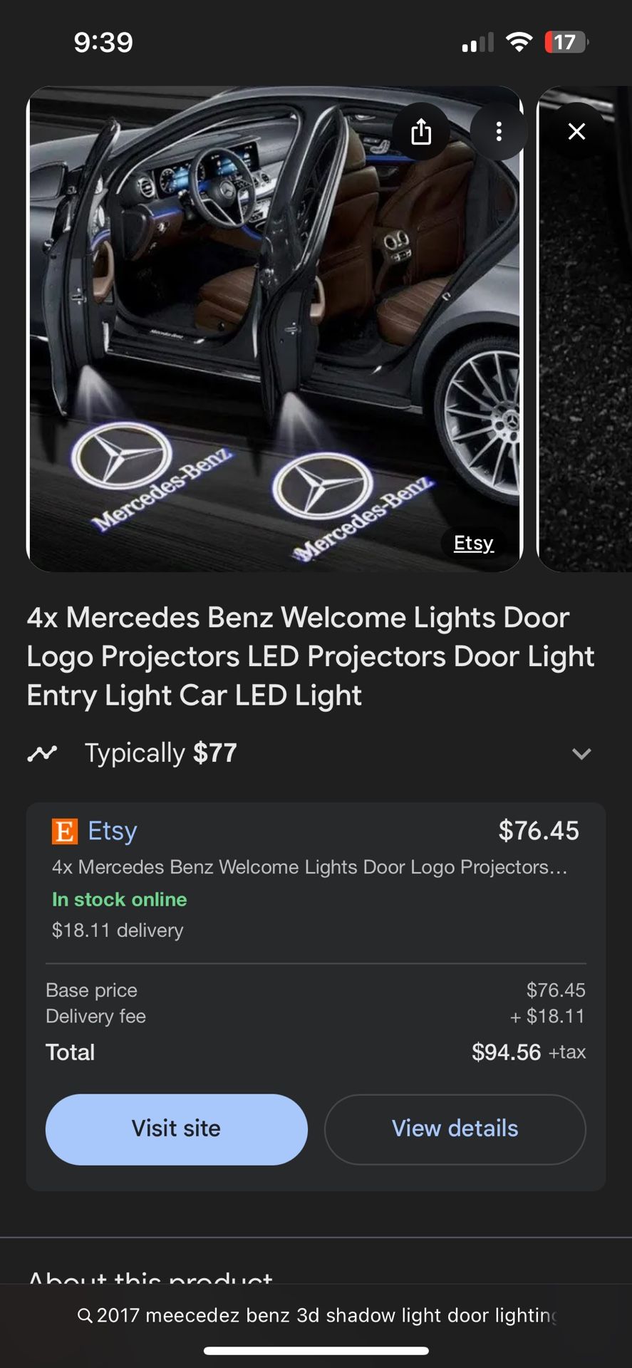 Mercedes Benz Welcome Entry Benz Logo Puddle Door Lights 2017