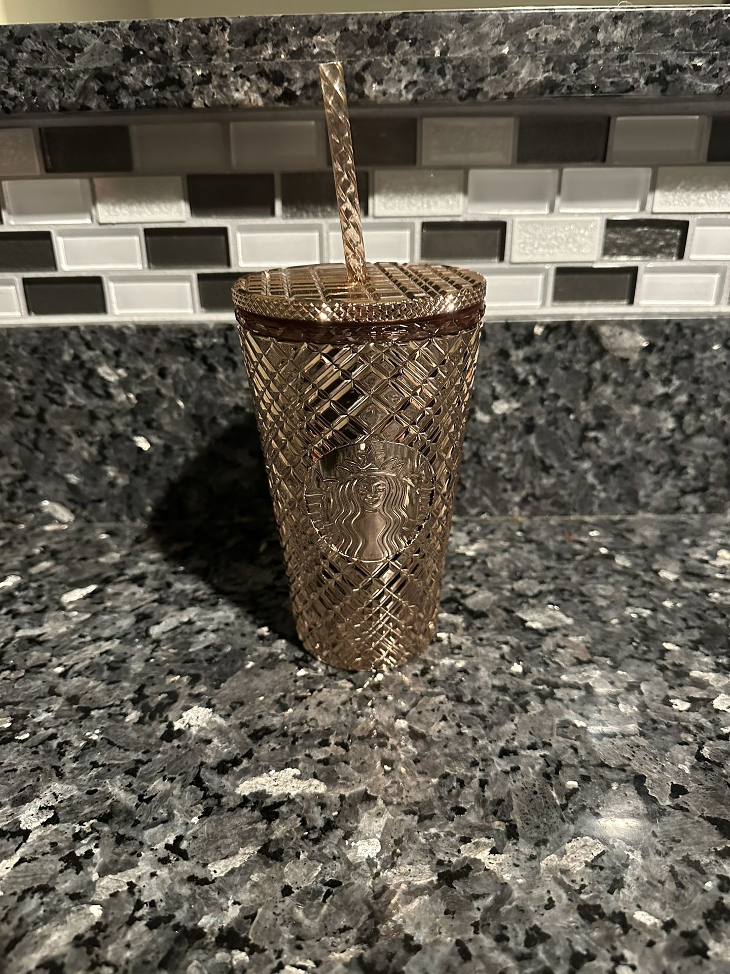 Starbucks Rose Gold Grid Tumblr