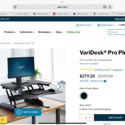 Varidesk Pro Plus 30 Sit To Stand Desk