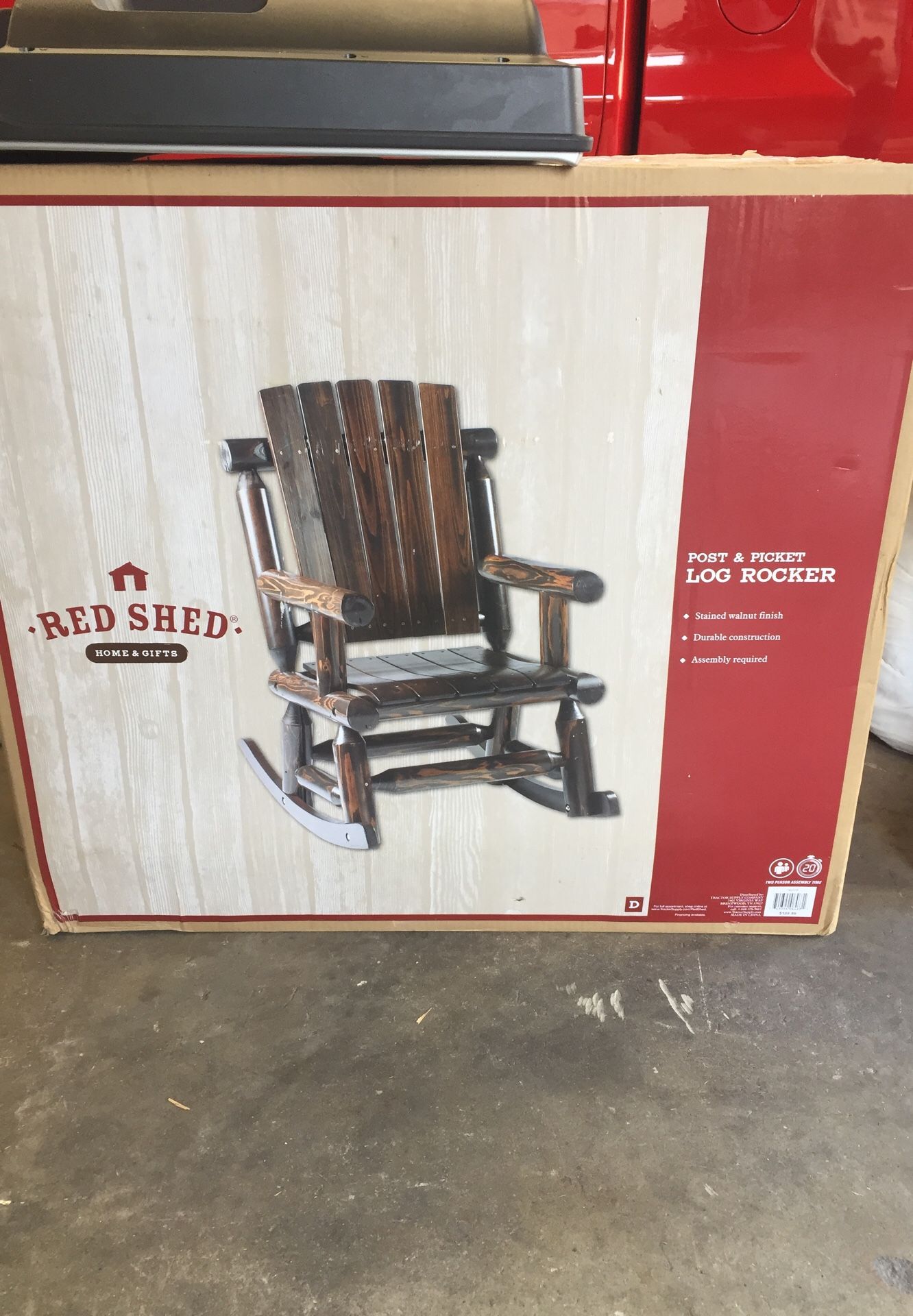 Red Shed post and Picket Log Rockers Brand new in box