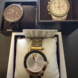 3 BEAUTIFUL MOVADO MICHAEL KORS WATCHES. 