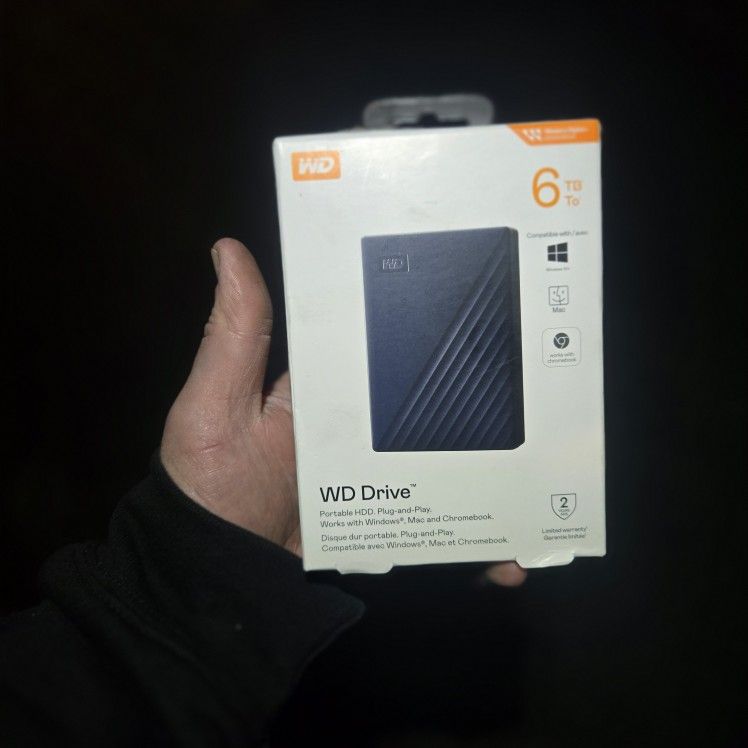 WD 6TB Portable Hard Drive Plug And Play
