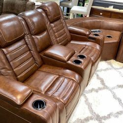 Backtrack Chocolate Power Reclining Sectional