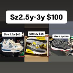 Jordan’s Nikes Size 2.5y & 3y $100