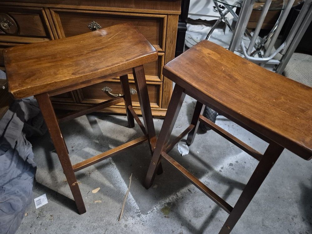 2 Saddle Seat Bar Stools