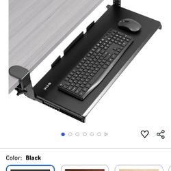 VIVO Large Height Adjustable Under Desk Keyboard Tray, C-clamp Mount System, 27(33 Including Clamps) x 11 inch Slide-Out Platform Computer Drawer for 