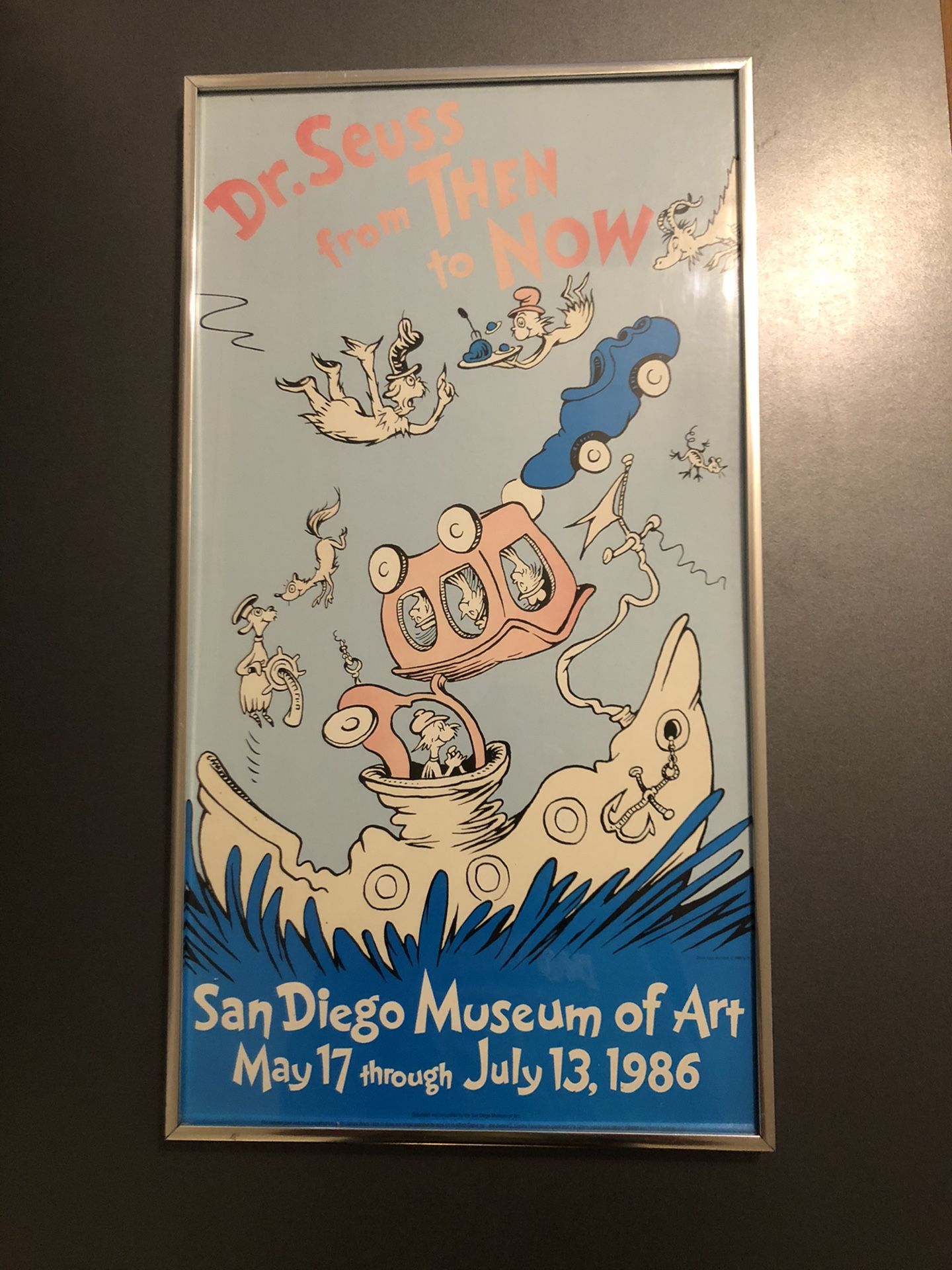 Dr. Seuss From Then To Now rare edition poster San Diego Museum of Art 1986