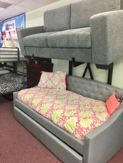 🚨Special Purchase🚨 Brand New Gray Daybed W/ Trundle OR Gray Sofa $50 Down Takes It Home Today!