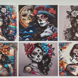 Dia De Los Muertos Woman Vinyl Decal Mural, Poster, Print Or Static Cling