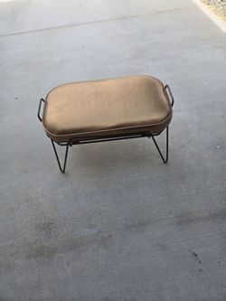 Leather and metal ottoman/bench/stool