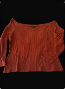SHEIN Open Shoulder Shirt Size 2x BrownOrange