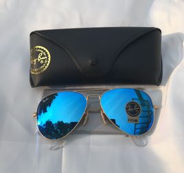 Blue Mirror Lenses Aviator 3025 Sunglasses Rayban