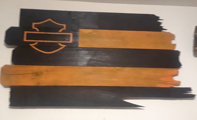 Harley Davidson rustic American flag