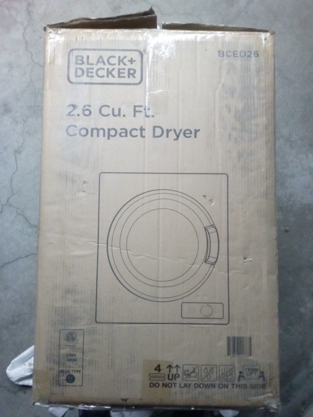 Black And Decker BCED26 2.6 Cubic Ft . Compact Dryer
