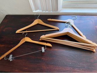 Hangers Lot of 8 Natural Wood 17” All Purpose Hangers