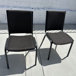 38 Banquette Black Fabric Chairs