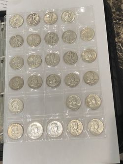 Old half dollar coins, 90% silver $30 each 