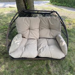 Two Seater Egg Swing- Basket Seat And Cushion (no Stand) 