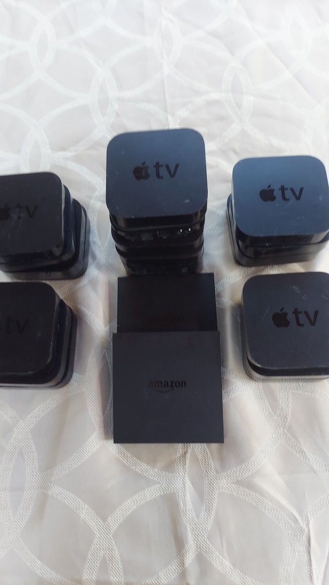 20 Used APPLE TV BOXES and 2 AMAZON  Boxes.