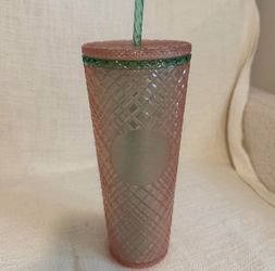 Pink and green Starbucks cup limited edition 🩷