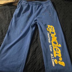 Sp5der sweatpants blue
