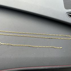 Gold Necklace And Bracelet 