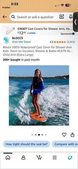 Waterproof Cast Cover for Shower Arm