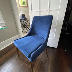 Blue Velvet Dining Chairs (4)
