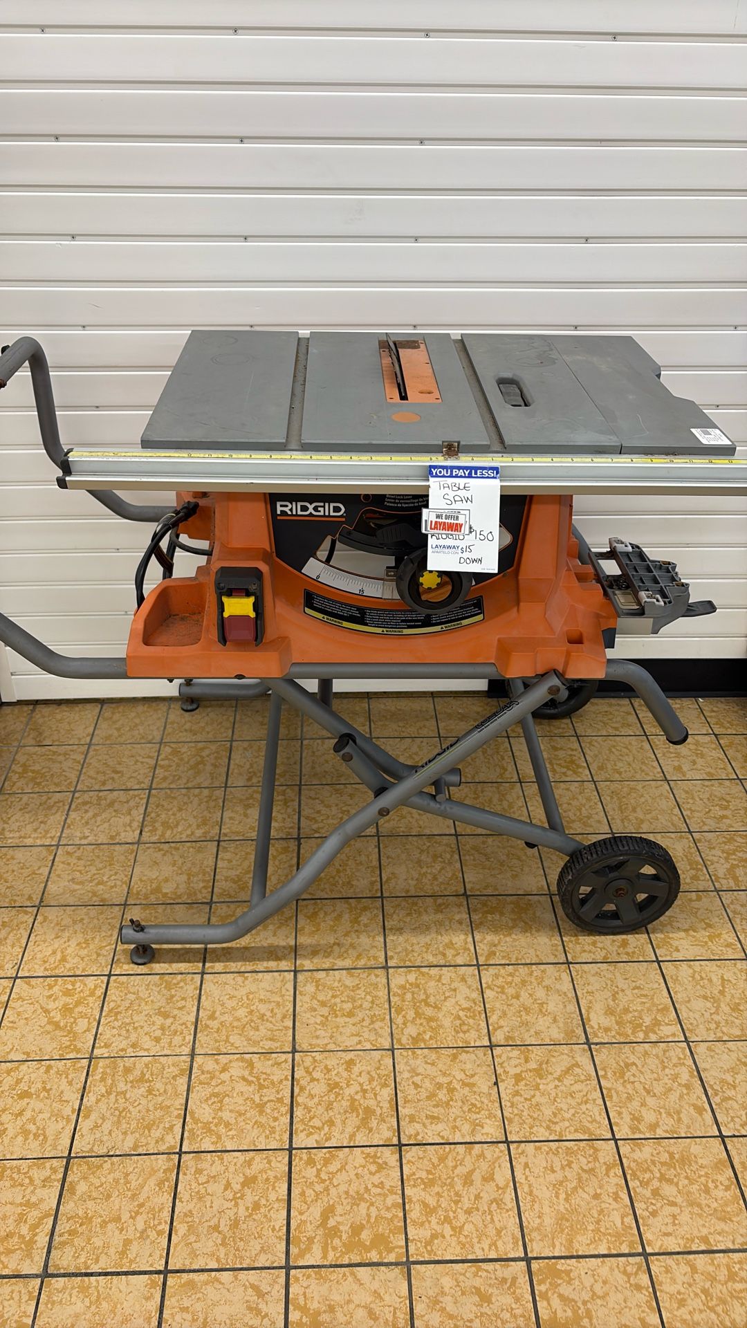 Ridgid Table Saw Layaway Today $149 Down