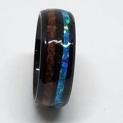 Black Stainless Steel Wood And Opal