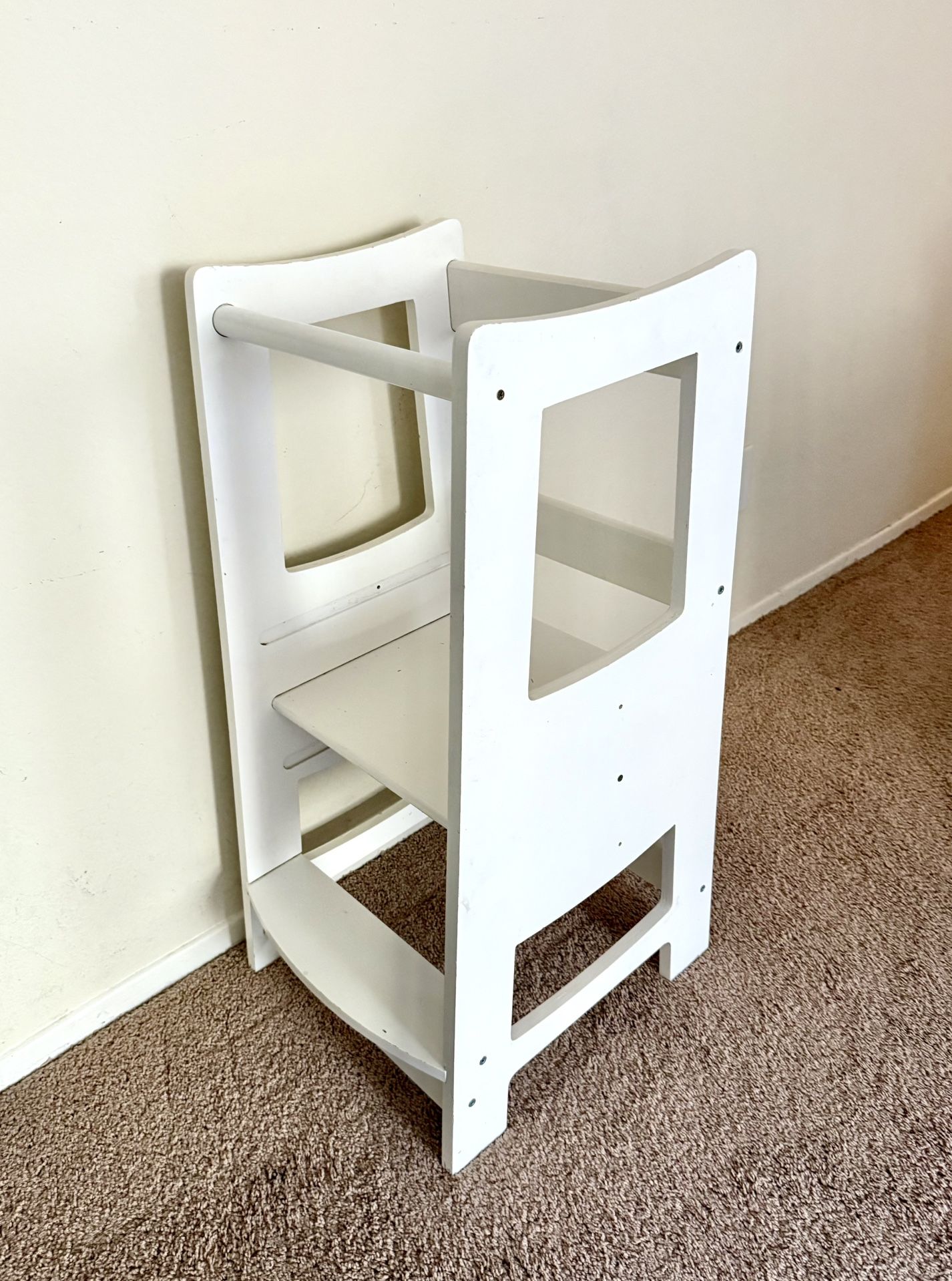 Toddler Helper Tower Step Stool Adjustable White