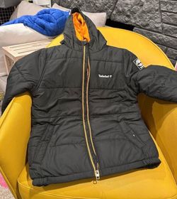 Youth Timberland Black Puffer Jacket with Hood