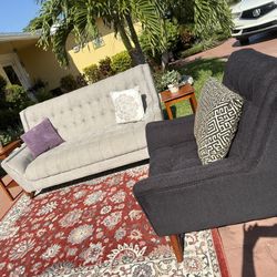 4 PCS Coaster Fine Furniture Sofa,  Lounge Chair, and 2 side tables. - $160 