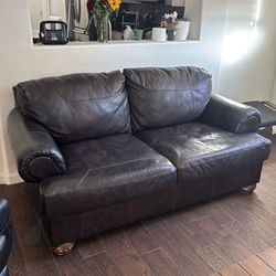 Leather sofa couch