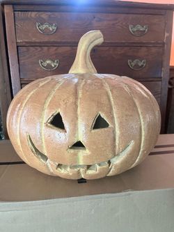 Large Ceramic Jack-O-Lantern  Decoration