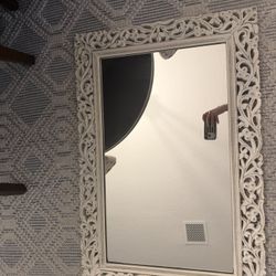 World Market Wood Carved Mirror 