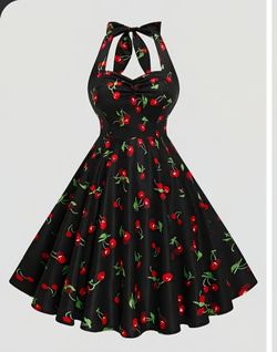 New red cherry  dot dress size s