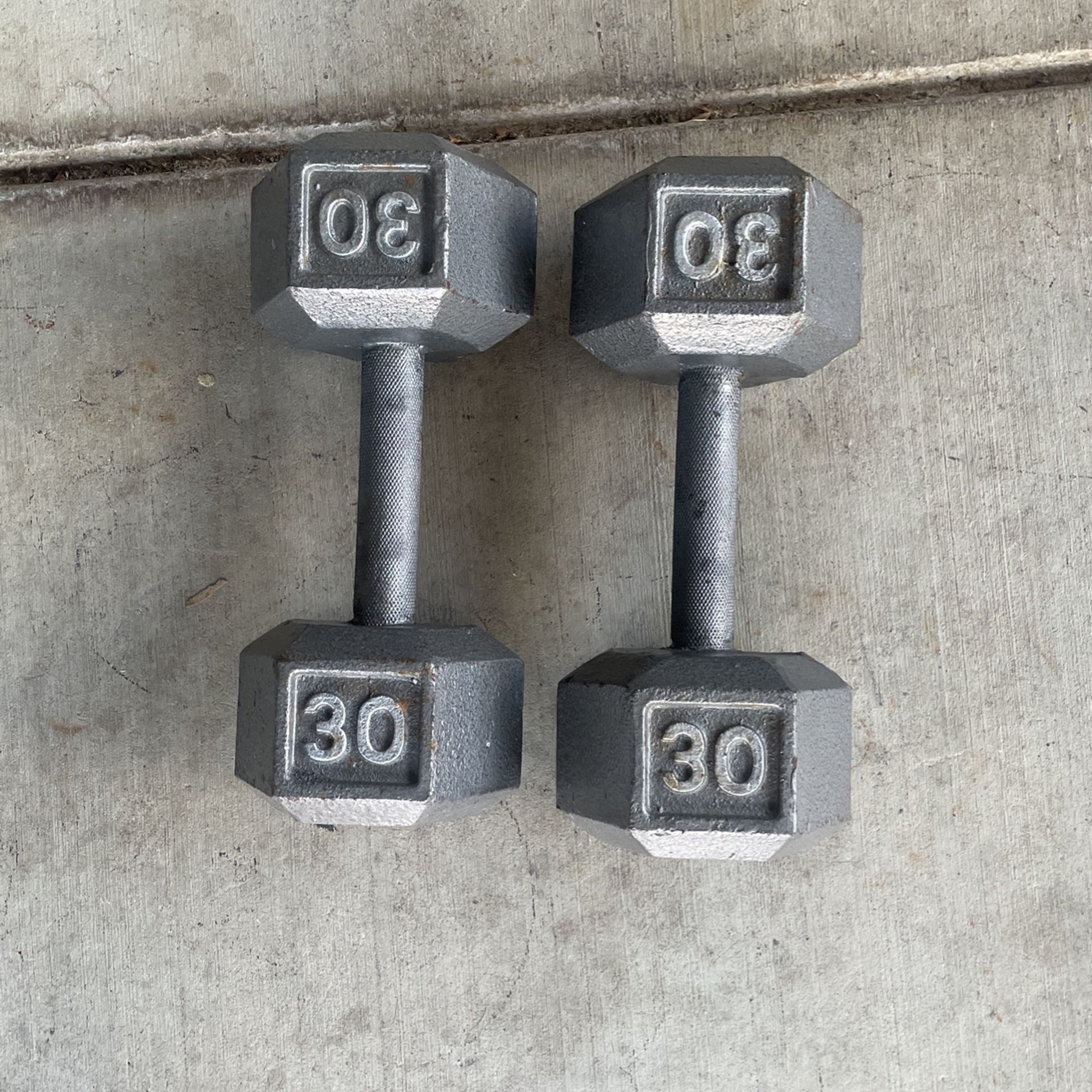 Pair Or 30 Lbs Dumbbells 