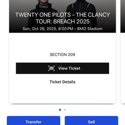Twenty One Pilots @ BMO 10/26 2 Tickets