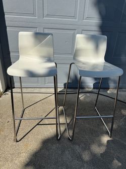 2 AKEA GLENN Bar stool, counter height white/chrome plated