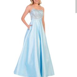 Prom dress like new ice blue size Large Cinderella