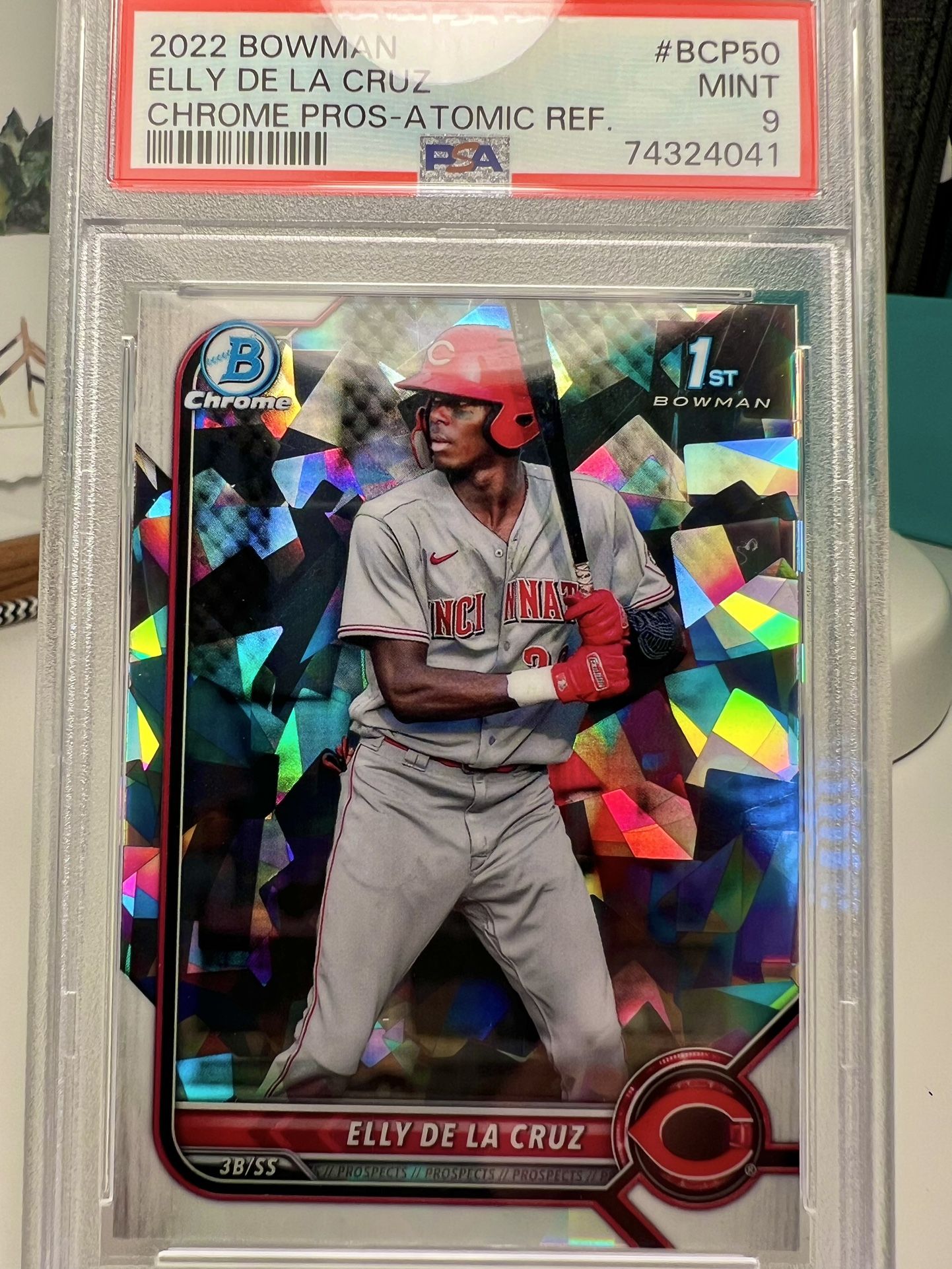 Elly De La Cruz 2022 Bowman Atomic Refractor PSA 9 Mint