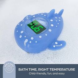 Whale Shark Baby Bath Thermometer - Instant Read, Digital Room and Baby Bathtub Water Fun Floating Toy - Newborn Must-Have
